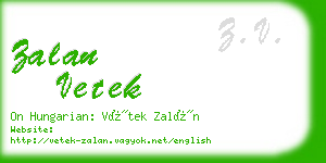 zalan vetek business card